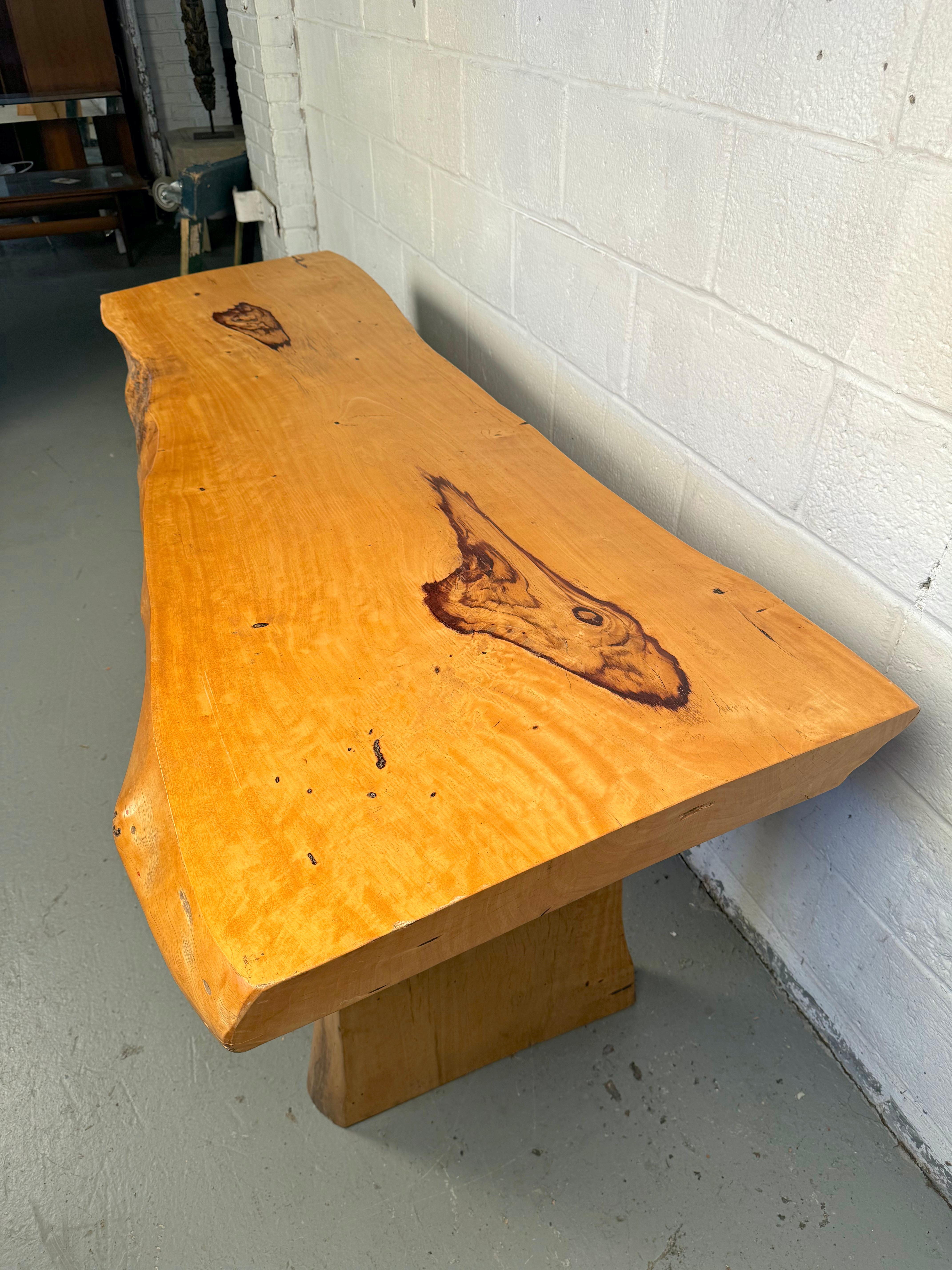 Wood Beautiful Rustic Live Edge Console Table For Sale