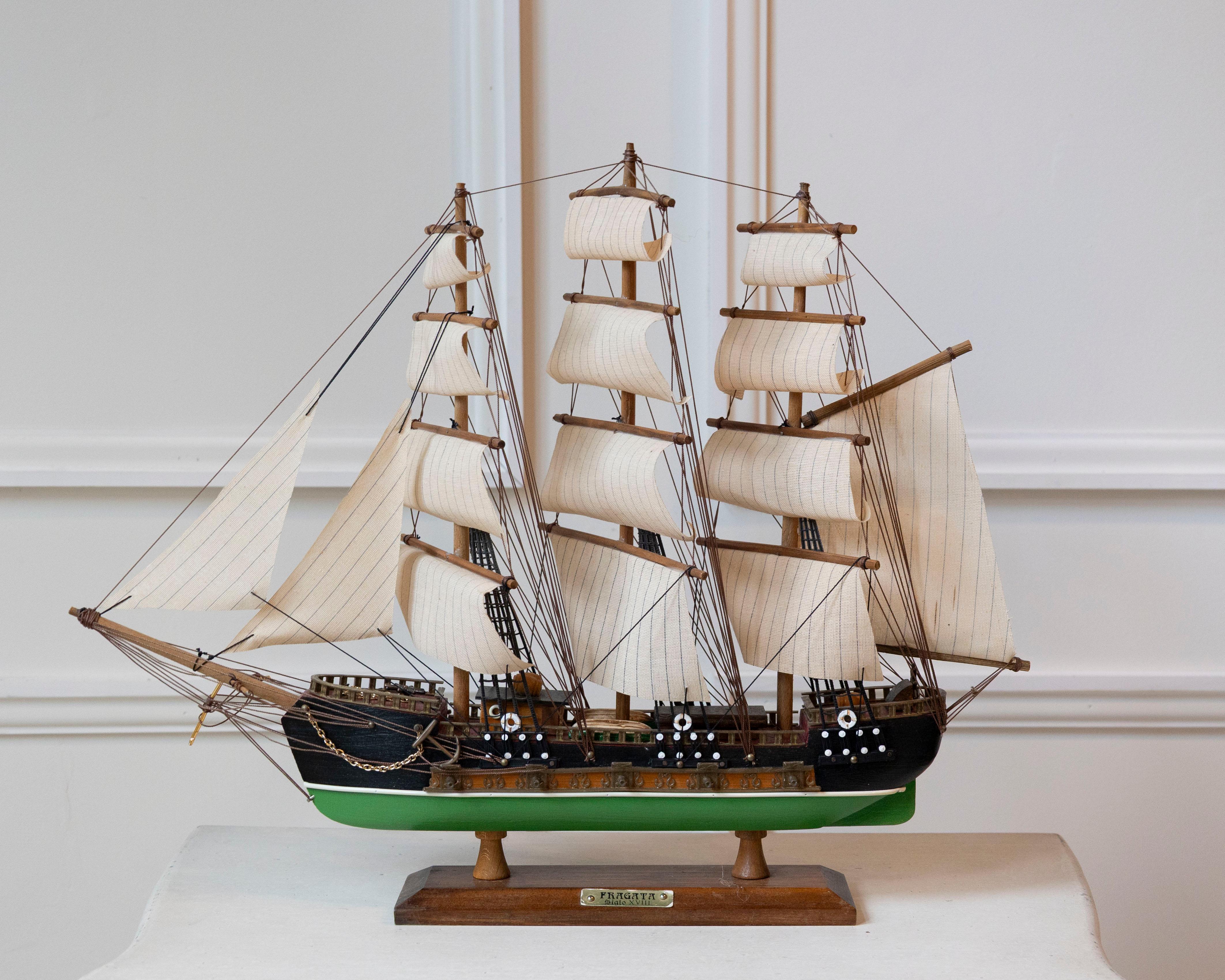 Wunderschönes handgefertigtes Modell eines Segelschiffs aus dem 19. Jahrhundert, der 