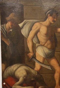 Beautiful Salome with the Head of John the Baptist, Italian Oil on Canvas from T