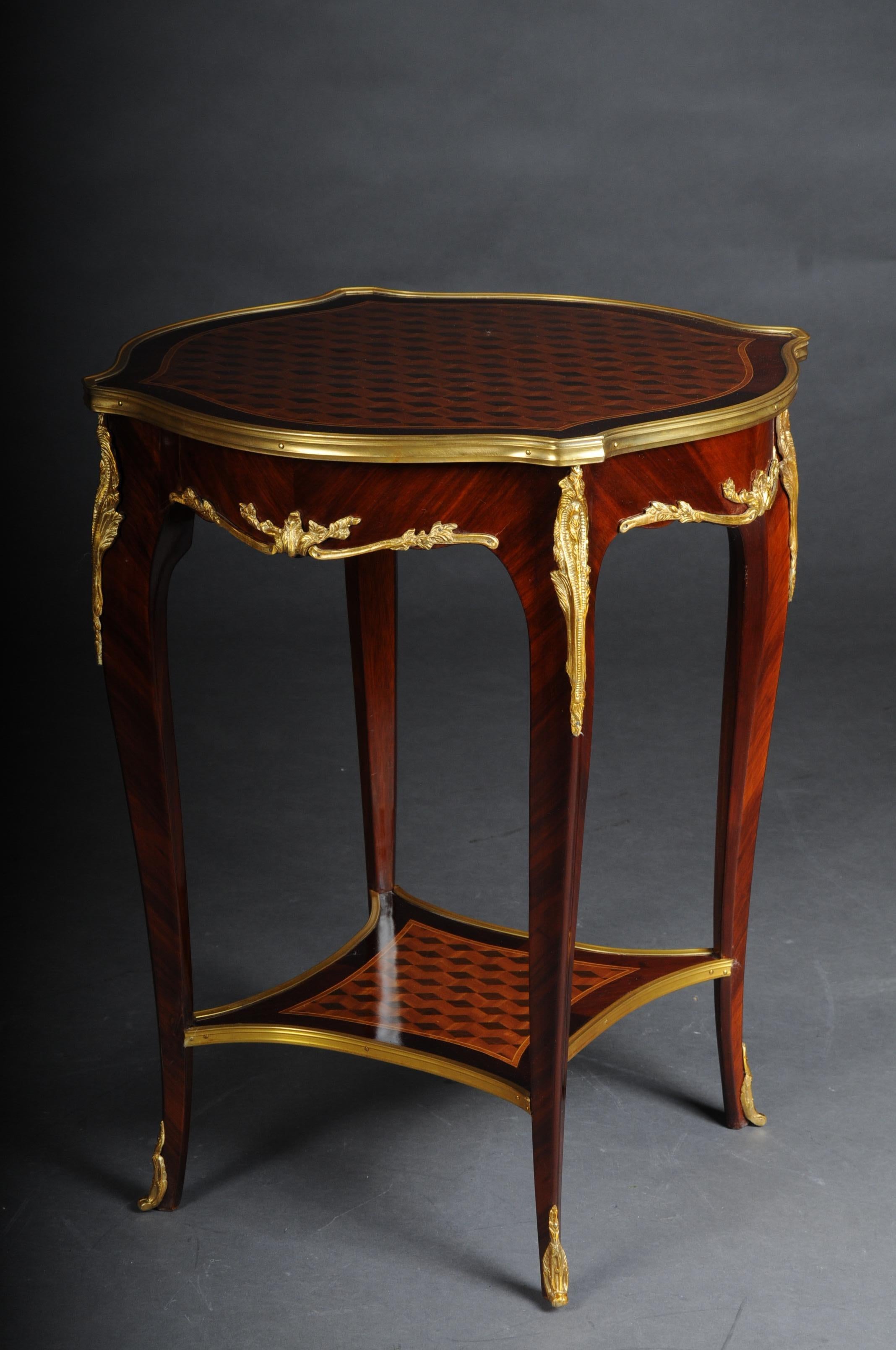French Beautiful Salon Side Table in Louis XV after F. Linke For Sale