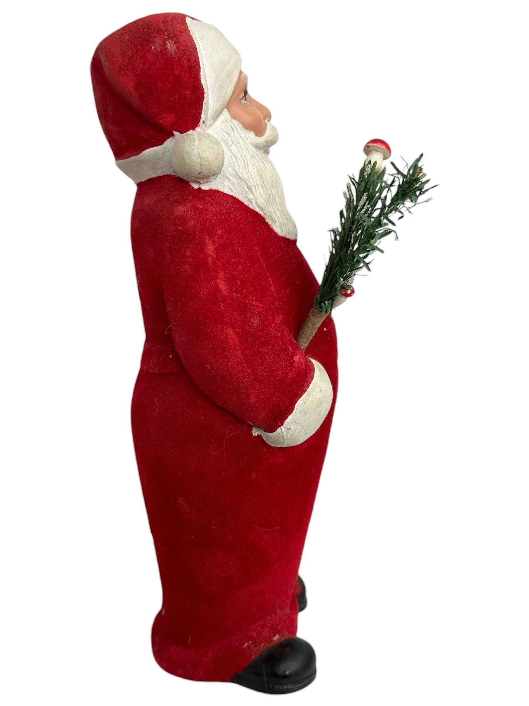 Hand-Crafted Beautiful Santa Claus Figure Candy Container Vintage German Christmas For Sale