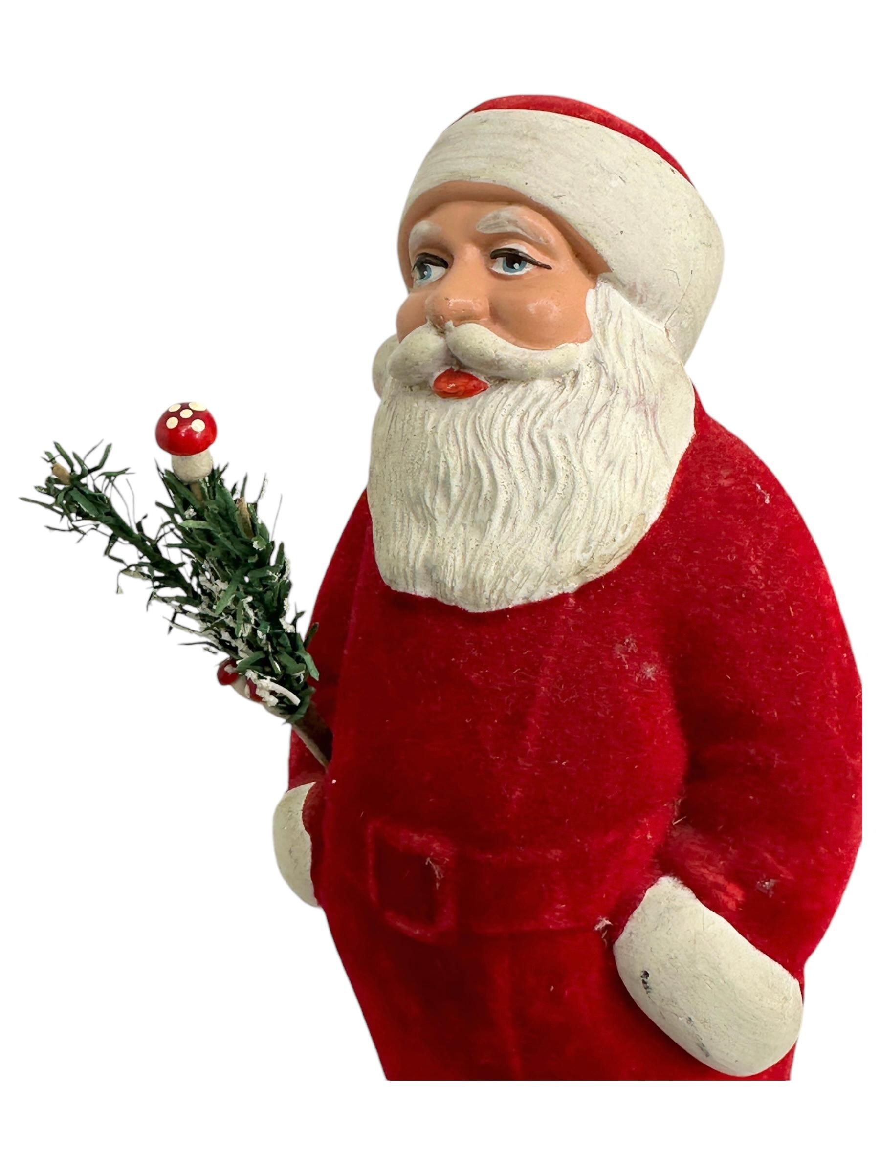 Mid-20th Century Beautiful Santa Claus Figure Candy Container Vintage German Christmas For Sale
