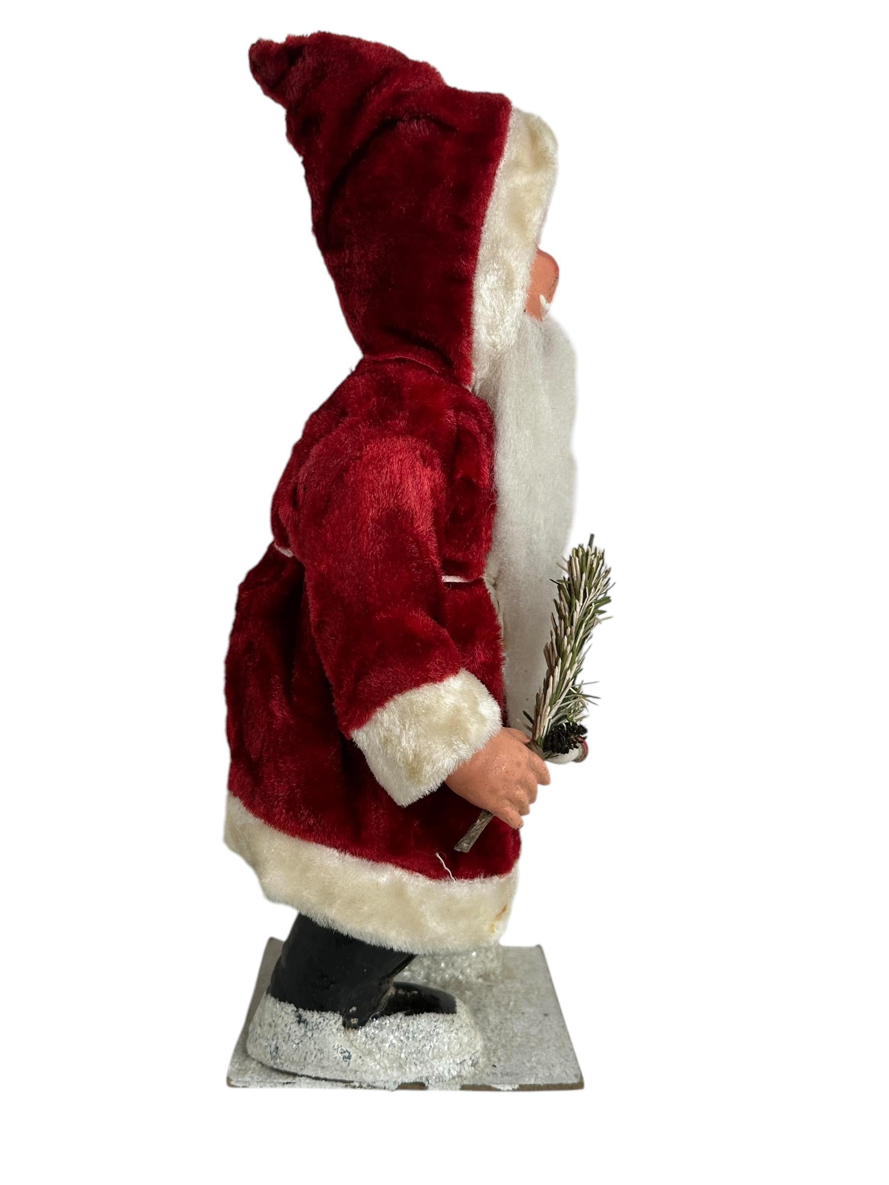 Hand-Crafted Beautiful Santa Claus Figure Vintage German Christmas For Sale