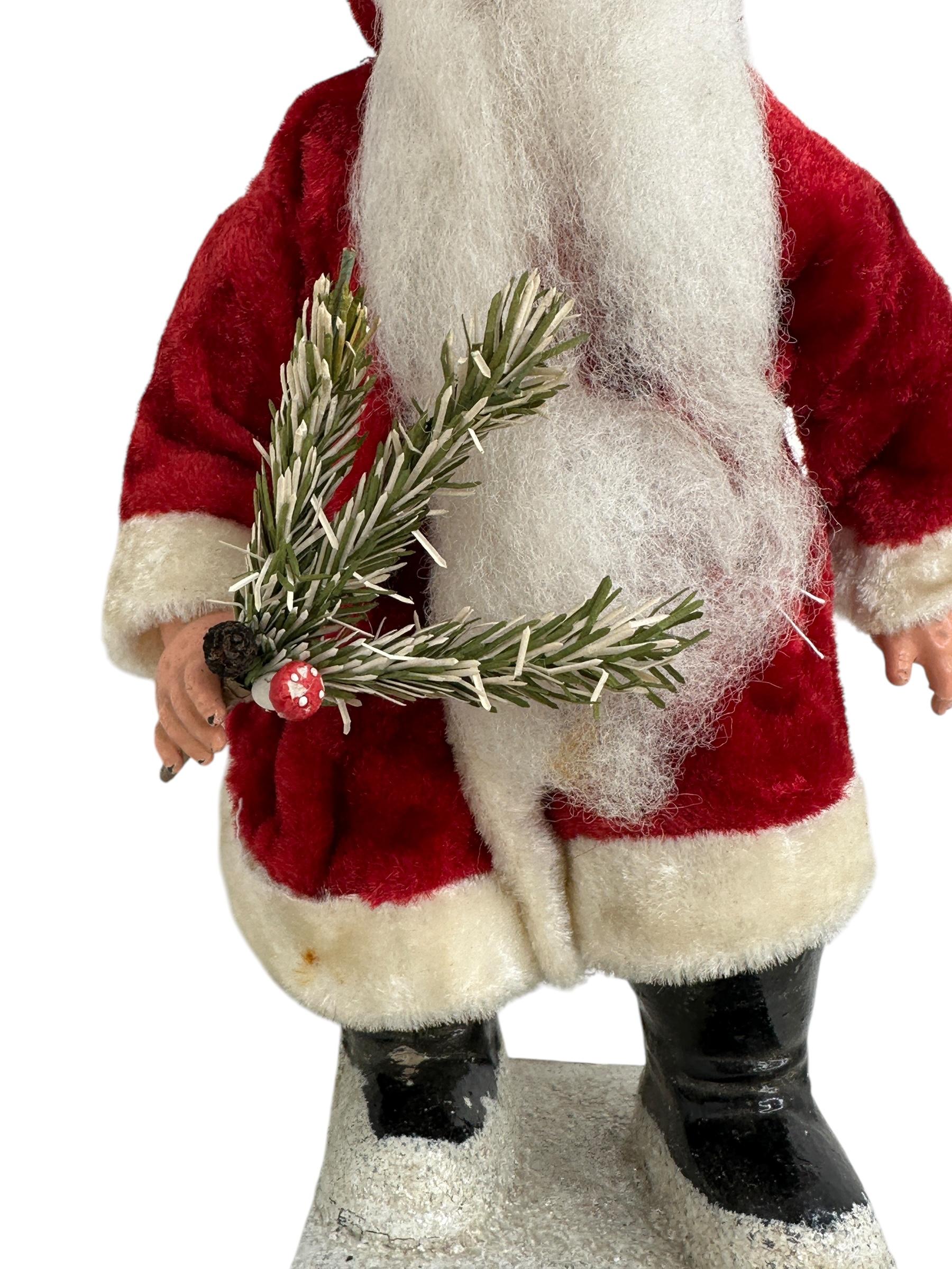 Fabric Beautiful Santa Claus Figure Vintage German Christmas For Sale