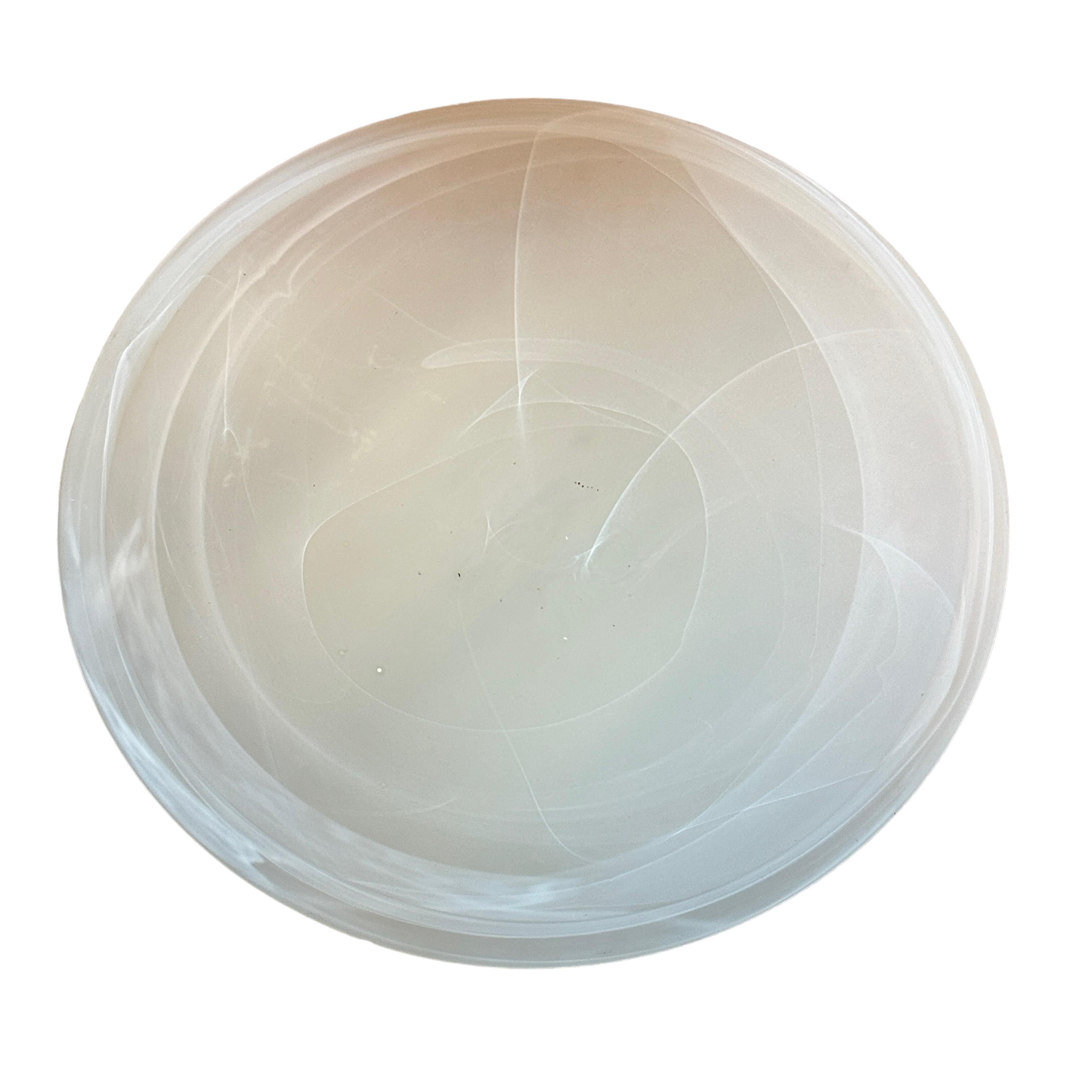 Beautiful Satin Swirl Glass Flush Mount, 1980s, Eglo Leuchten, Austria For Sale 1