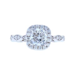 Beautiful Scalloped Cushion Cut Diamond Engagement Ring