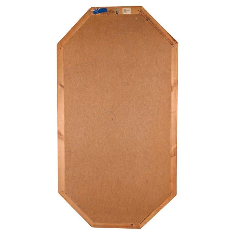 Woodwork Beautiful Scandinavian Modern Pine Geometric Large wall Mirror For Sale