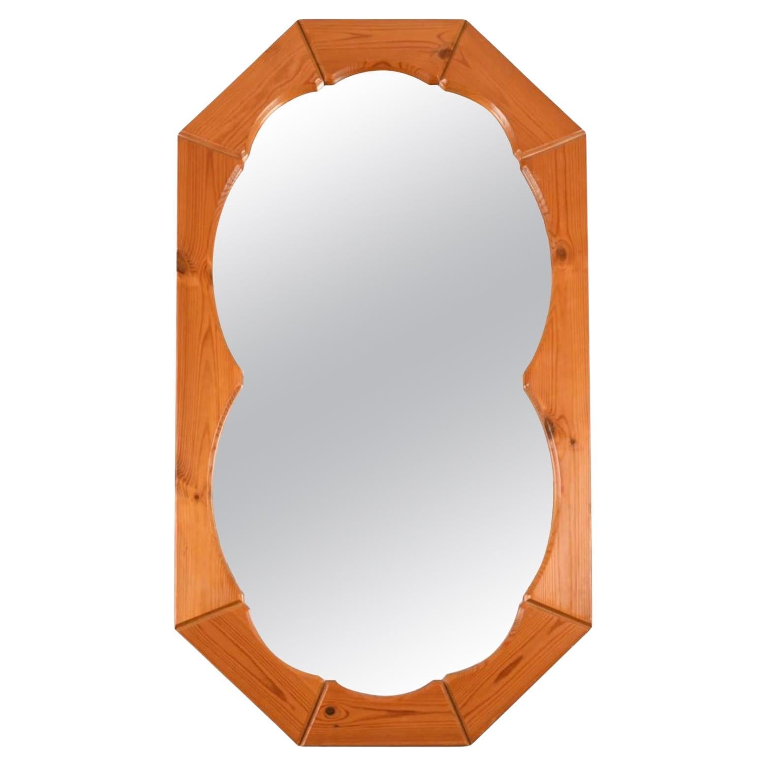 Beautiful Scandinavian Modern Pine Geometric Large wall Mirror
