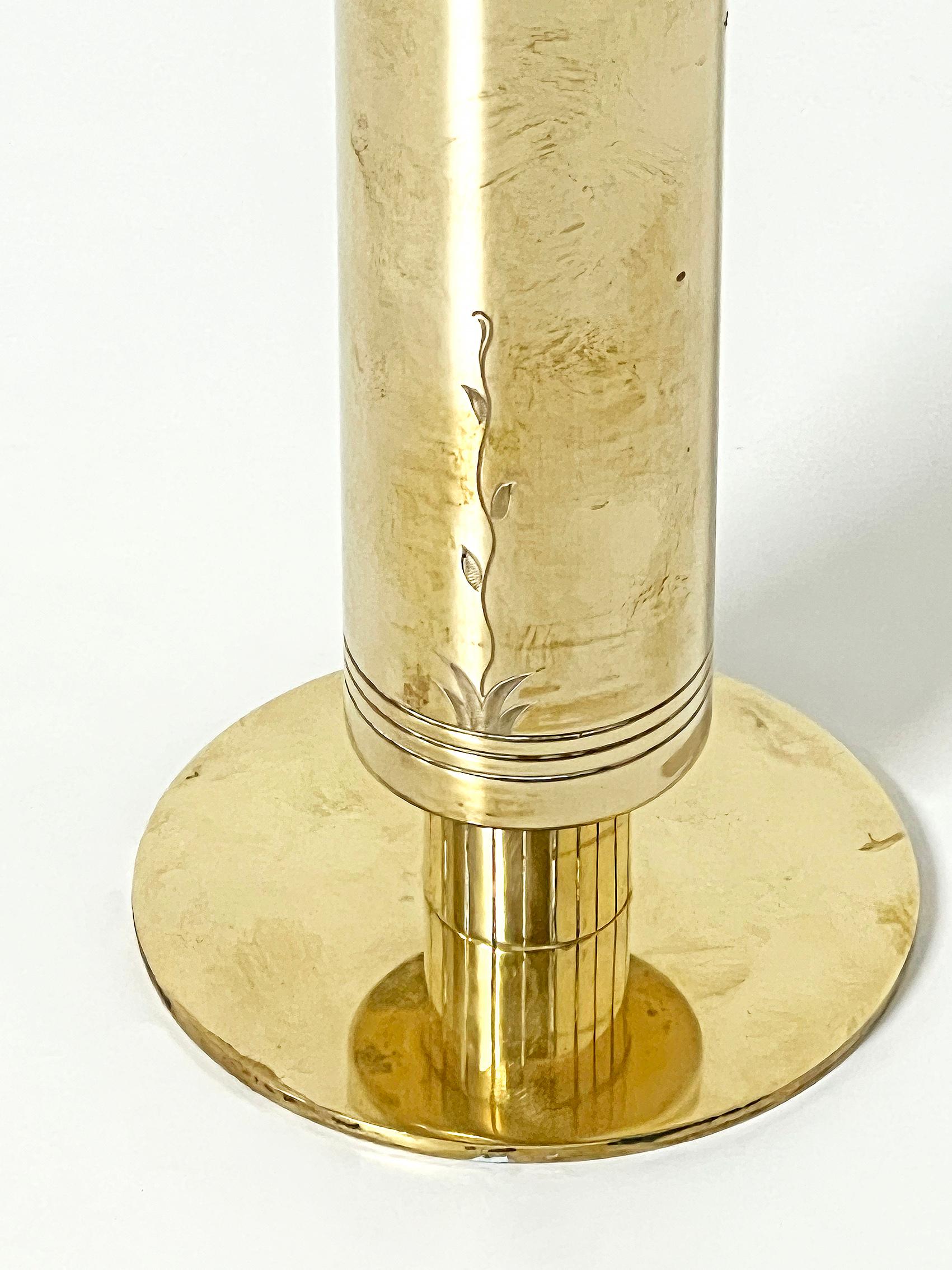 20th Century Beautiful Scandinavian Modern Vase in Brass, Anonymous, ca 1950-1960's For Sale
