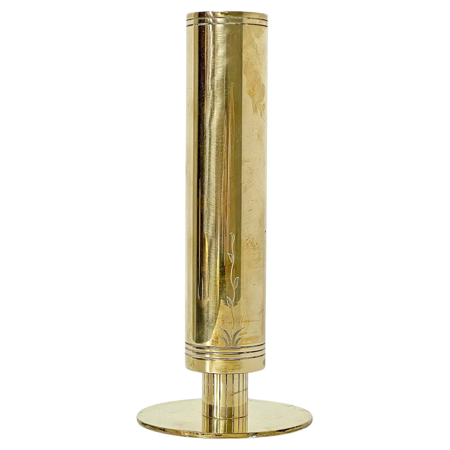 Beautiful Scandinavian Modern Vase in Brass, Anonymous, ca 1950-1960's For Sale