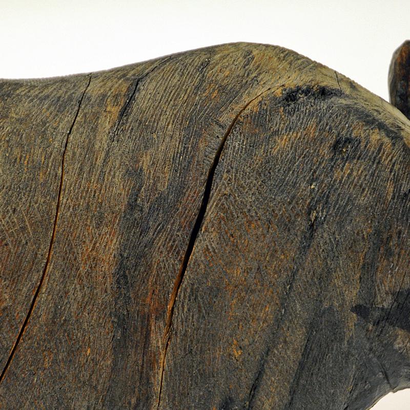 Beautiful Scandinavian Vintage Rhino Pair of Wood, 1940s For Sale 3