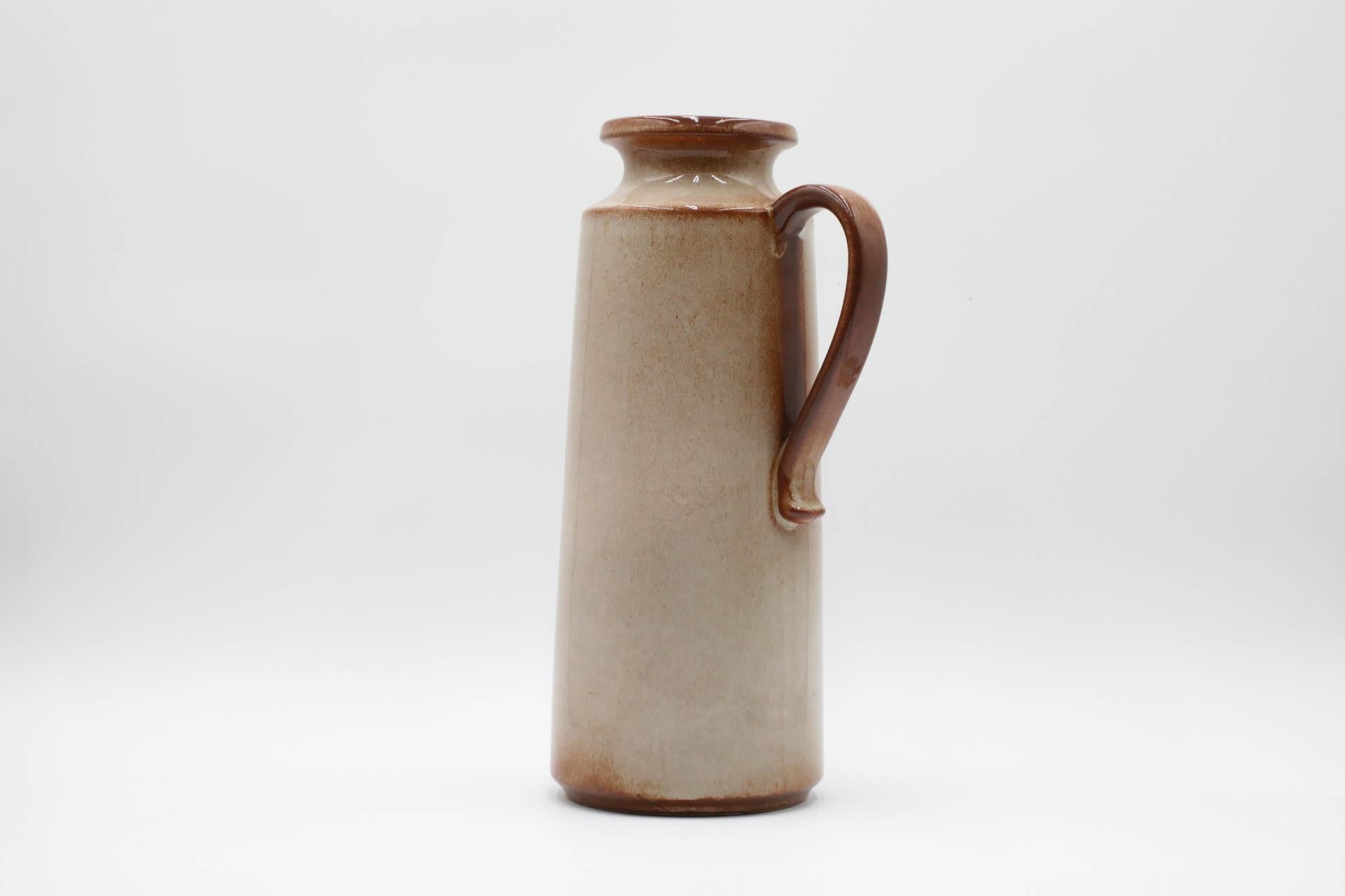 Schöne Scheurich Keramikvase in Hellgrau und Braun (Moderne der Mitte des Jahrhunderts) im Angebot