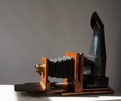 Magnifique lanterne magique ou appareil photo écossais en acajou de l'époque victorienne