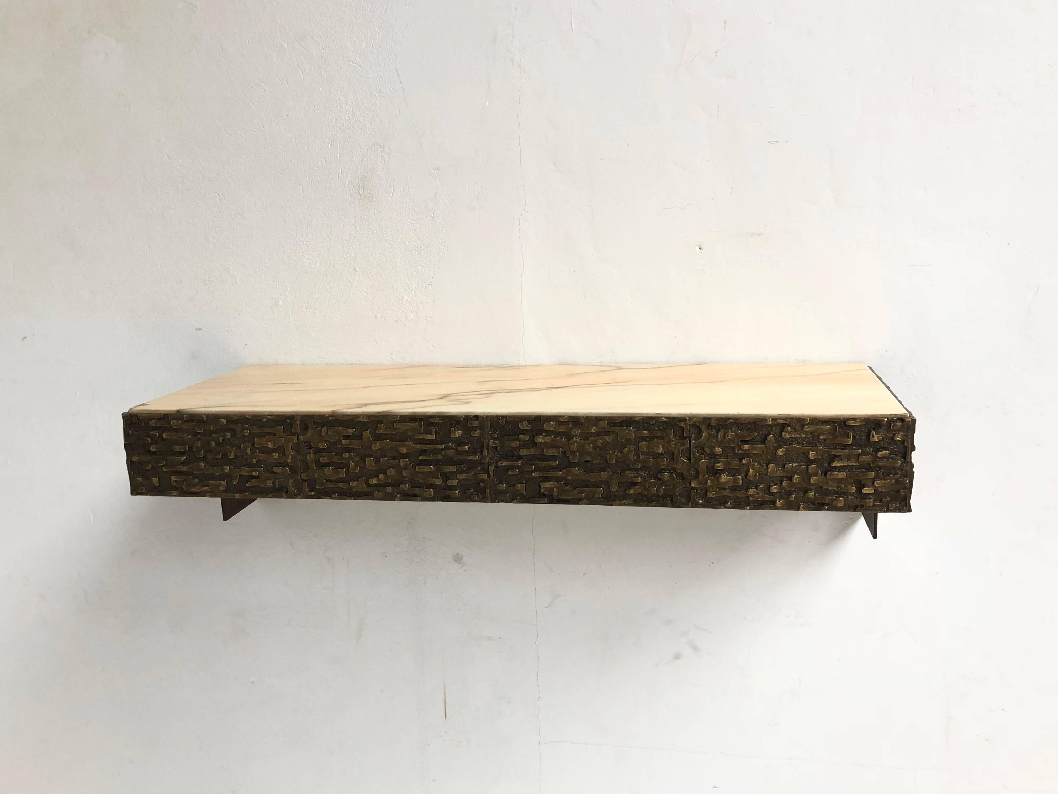 Beautiful Sculptural Bronze Relief Console by Luciano Frigerio, 1965, Italy 3