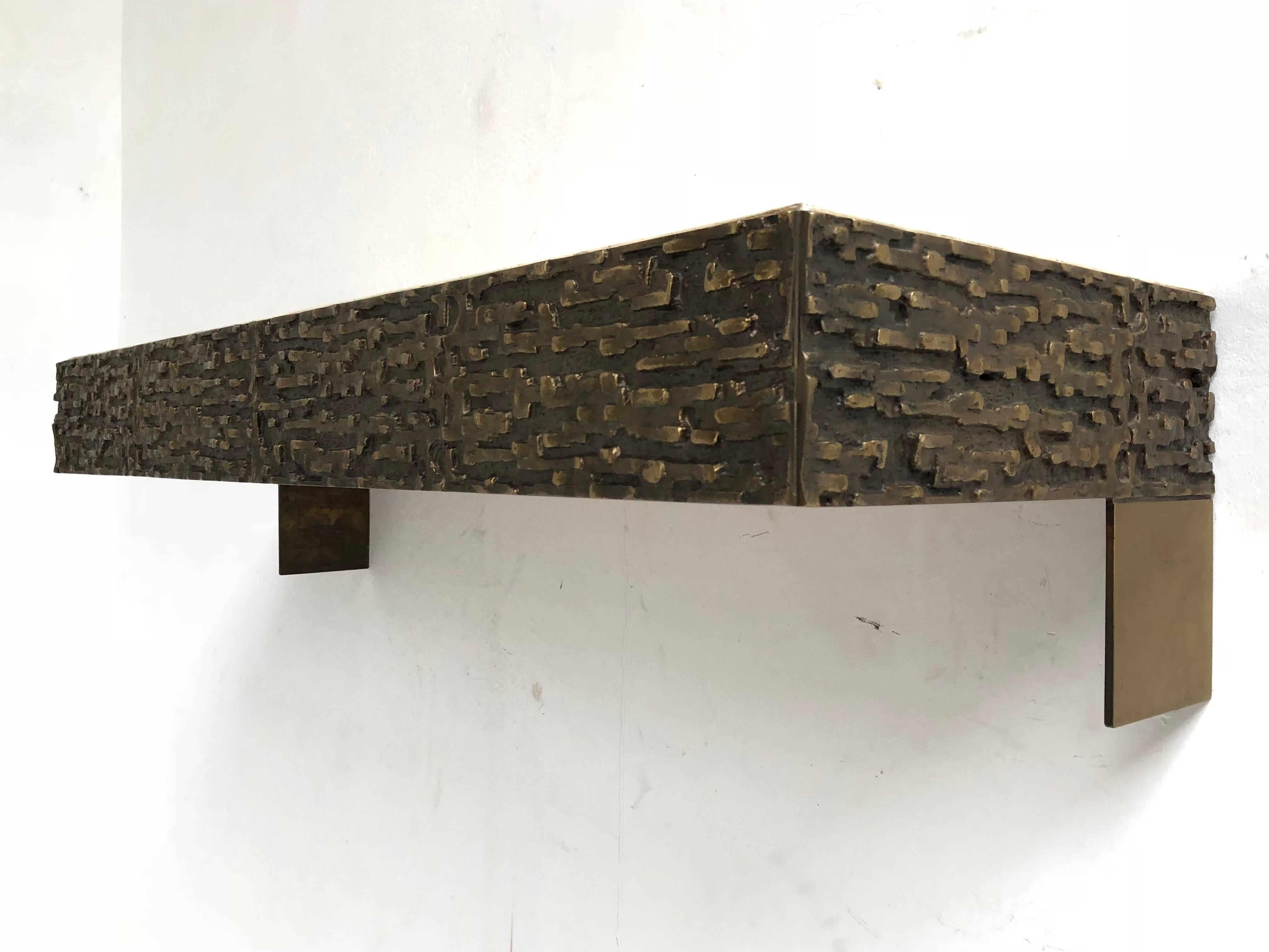 Beautiful Sculptural Bronze Relief Console by Luciano Frigerio, 1965, Italy 4