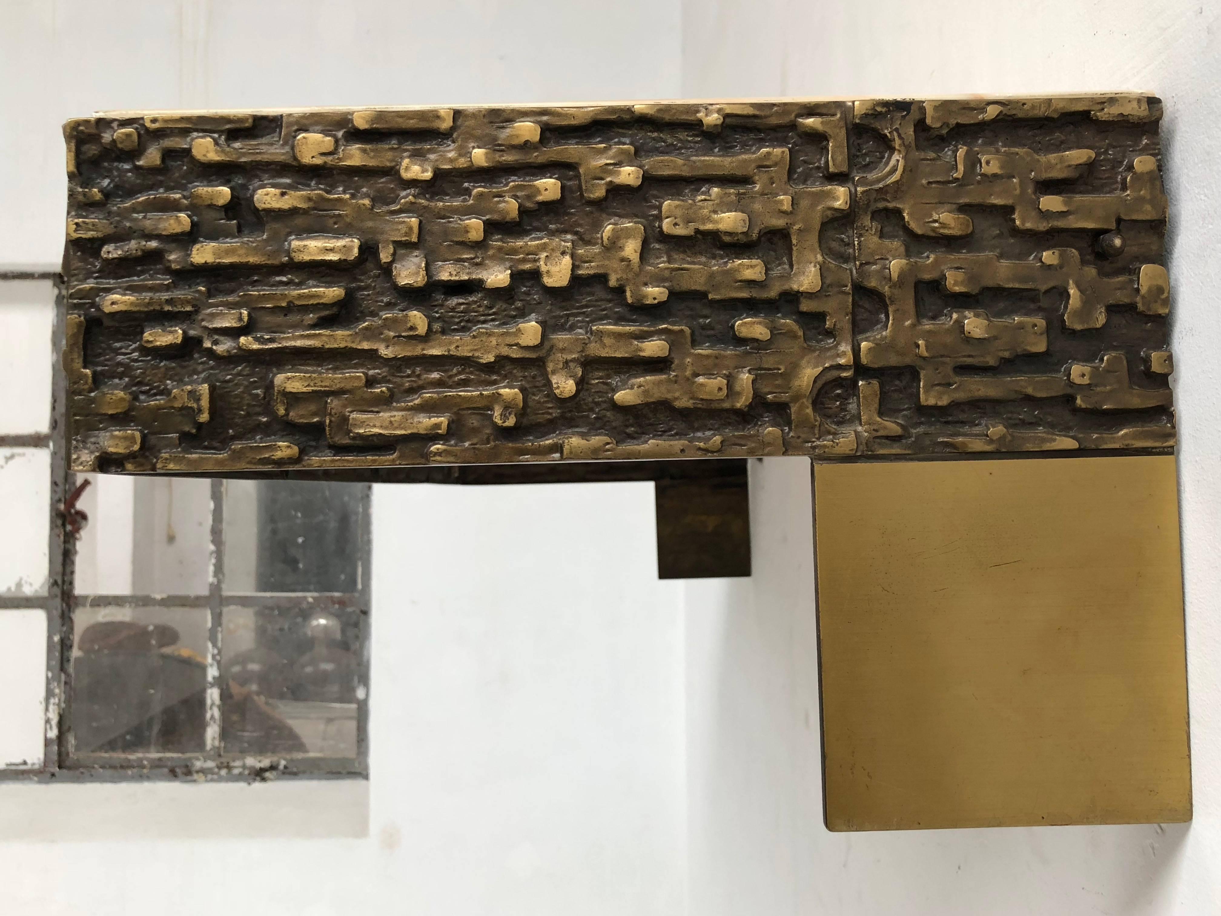 Beautiful Sculptural Bronze Relief Console by Luciano Frigerio, 1965, Italy 5