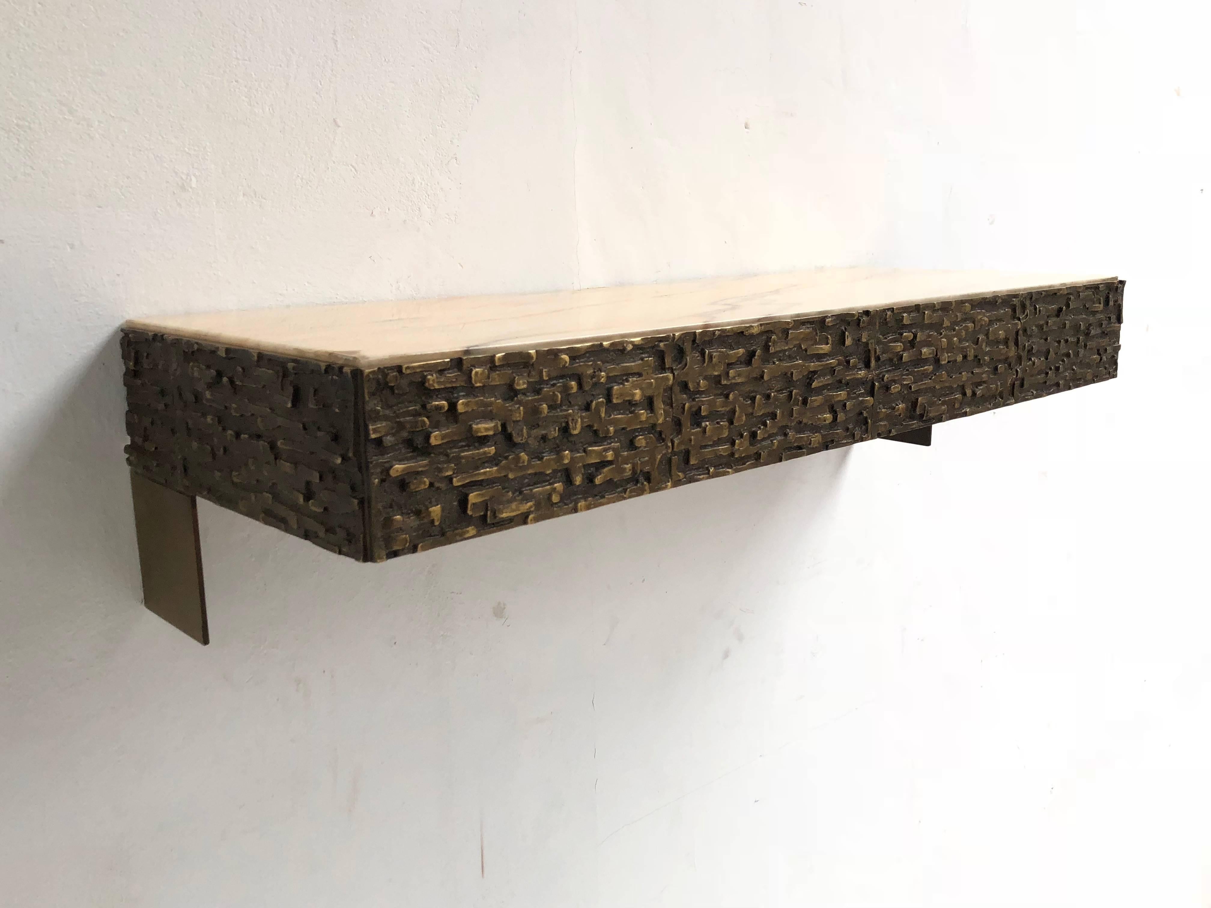 Beautiful Sculptural Bronze Relief Console by Luciano Frigerio, 1965, Italy 7