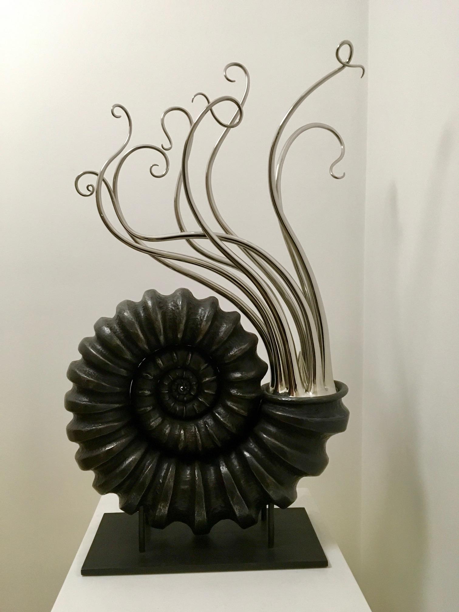 Steel Beautiful Sculpture Ammonidea Model by Giovanni Rotondo, Italy For Sale