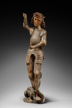 Beautiful Sculpture Depicting Saint George Slaying the Dragon