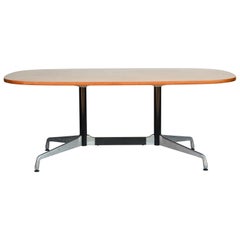 Beautiful Segmented Base and Bamboo Top Table by Eames for Herman Miller