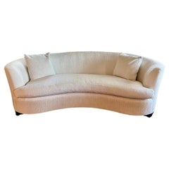 Beautiful Sensuous Curved Kidney Shaped Opera Sofa by Baker Furniture