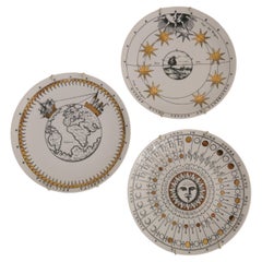 Vintage Beautiful Set of 3 Fornasetti Milano Decorative Plates