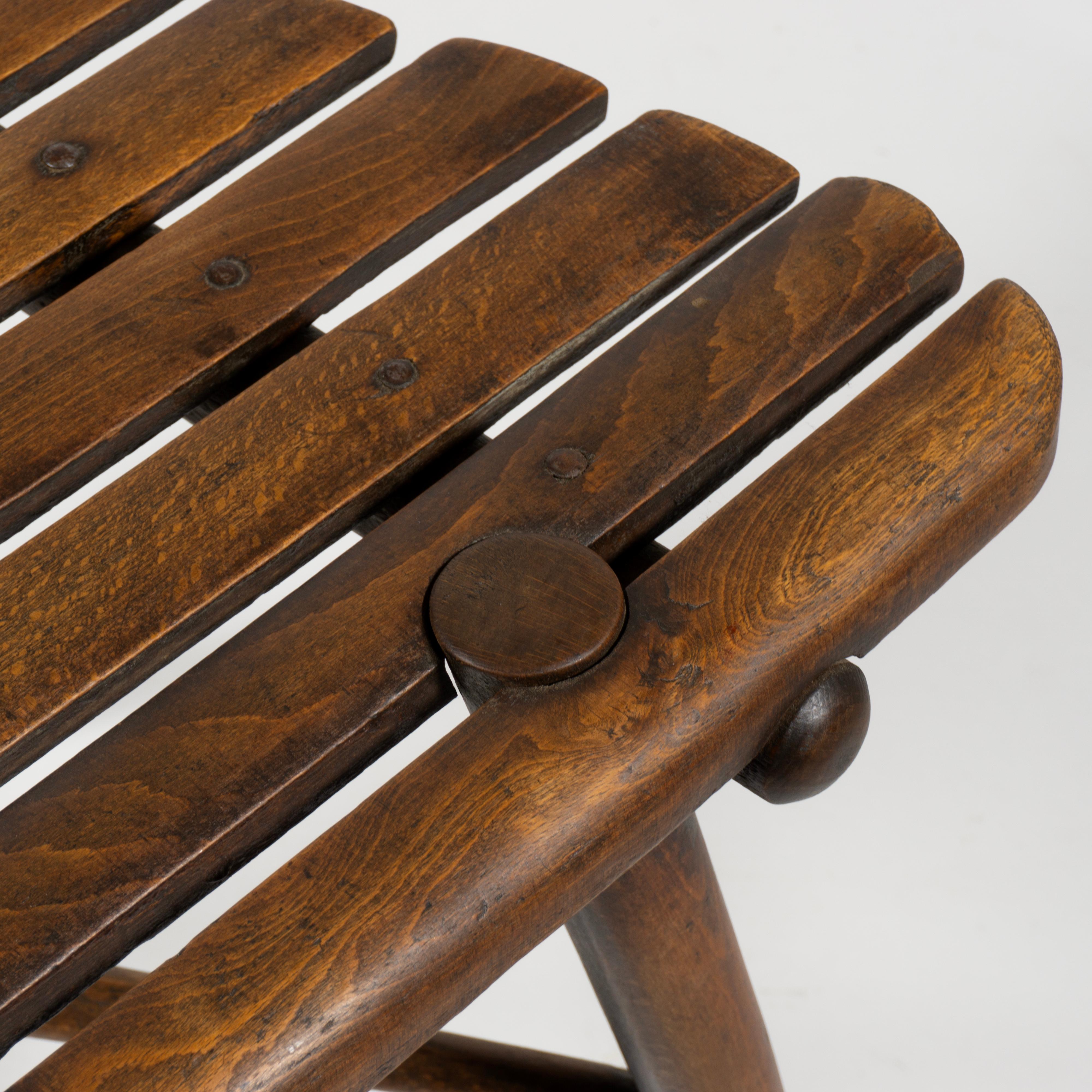 Schöner Satz von 3 Thonet Wood Gartenstühlen 'Gartensessel No. 4', um 1900 im Angebot 4