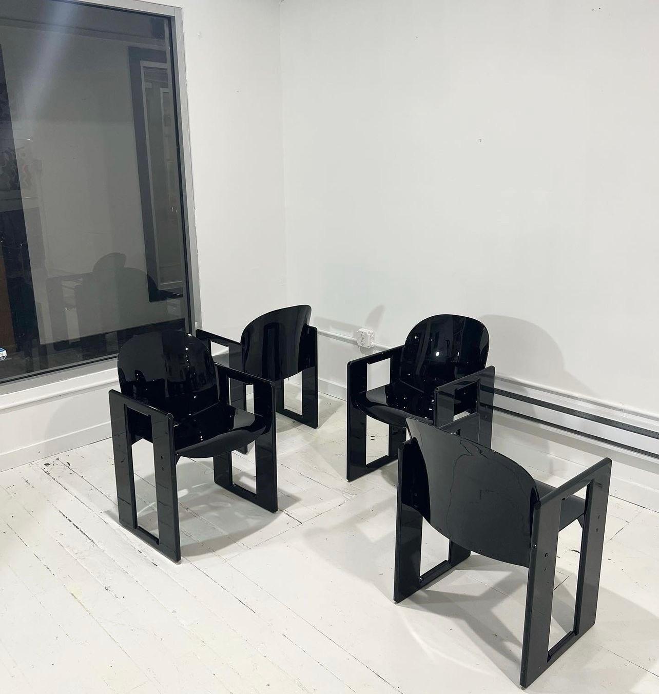 Italian Beautiful Set of 4 Dialogo Arm Chairs by Afra & Tobia Scarpa