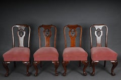 Beautiful Set of 4 English Baroque Chairs, circa 1880