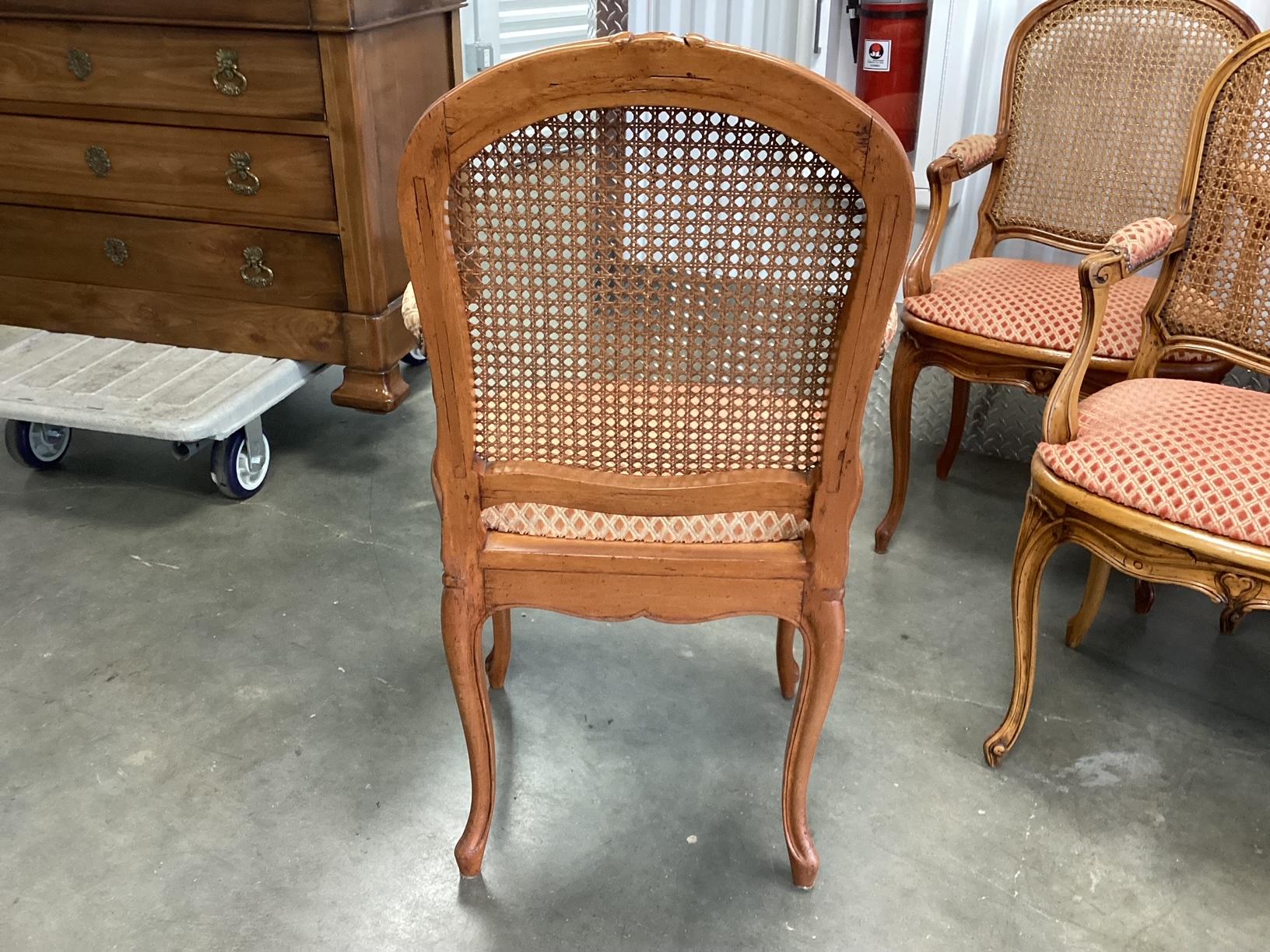 Beautiful set of 6 French Walnut & Caned Dining Armchairs 2