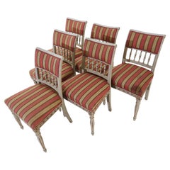 Magnifique ensemble de 6 chaises de salle à manger d'époque gustavienne