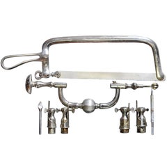 Antique Beautiful set of early 1900s surgical instruments, including an amputation saw s