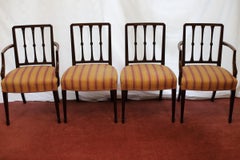 Beautiful Set Of Eight Geaorge III Oak Dining Chairs