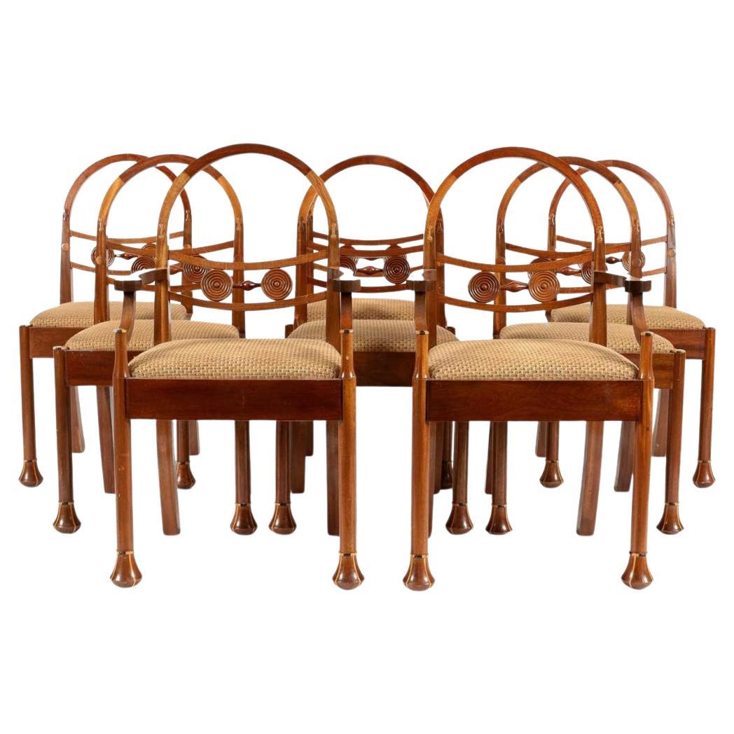 Beautiful Set Of Eight Hooped Back Dining Chairs By Jeremy Green For Sale