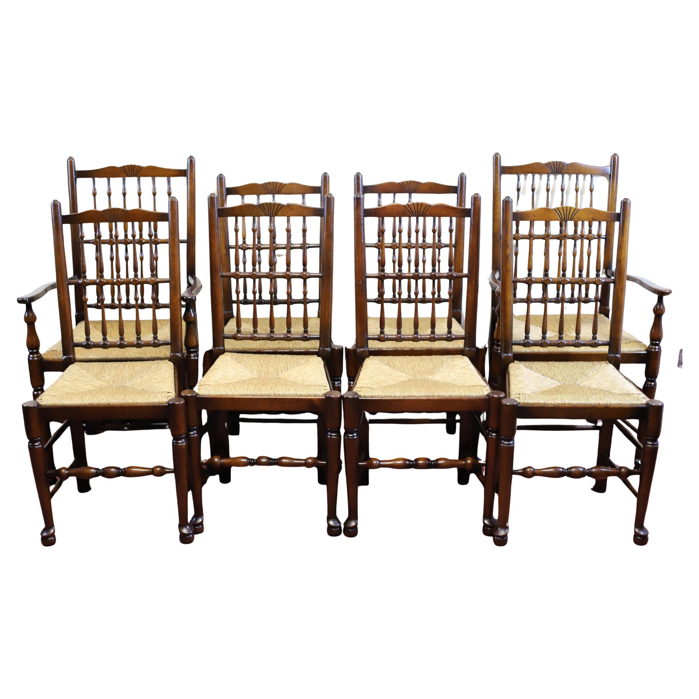 Beautiful Set Of Eight Lancashire Dining Chairs
