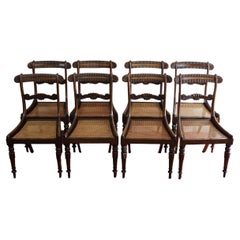 Antique Beautiful Set Of Eight Regency  Dining Chairs
