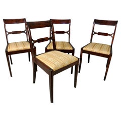 Antique Beautiful Set of Four Regency Maple Dining Chairs c. 1830
