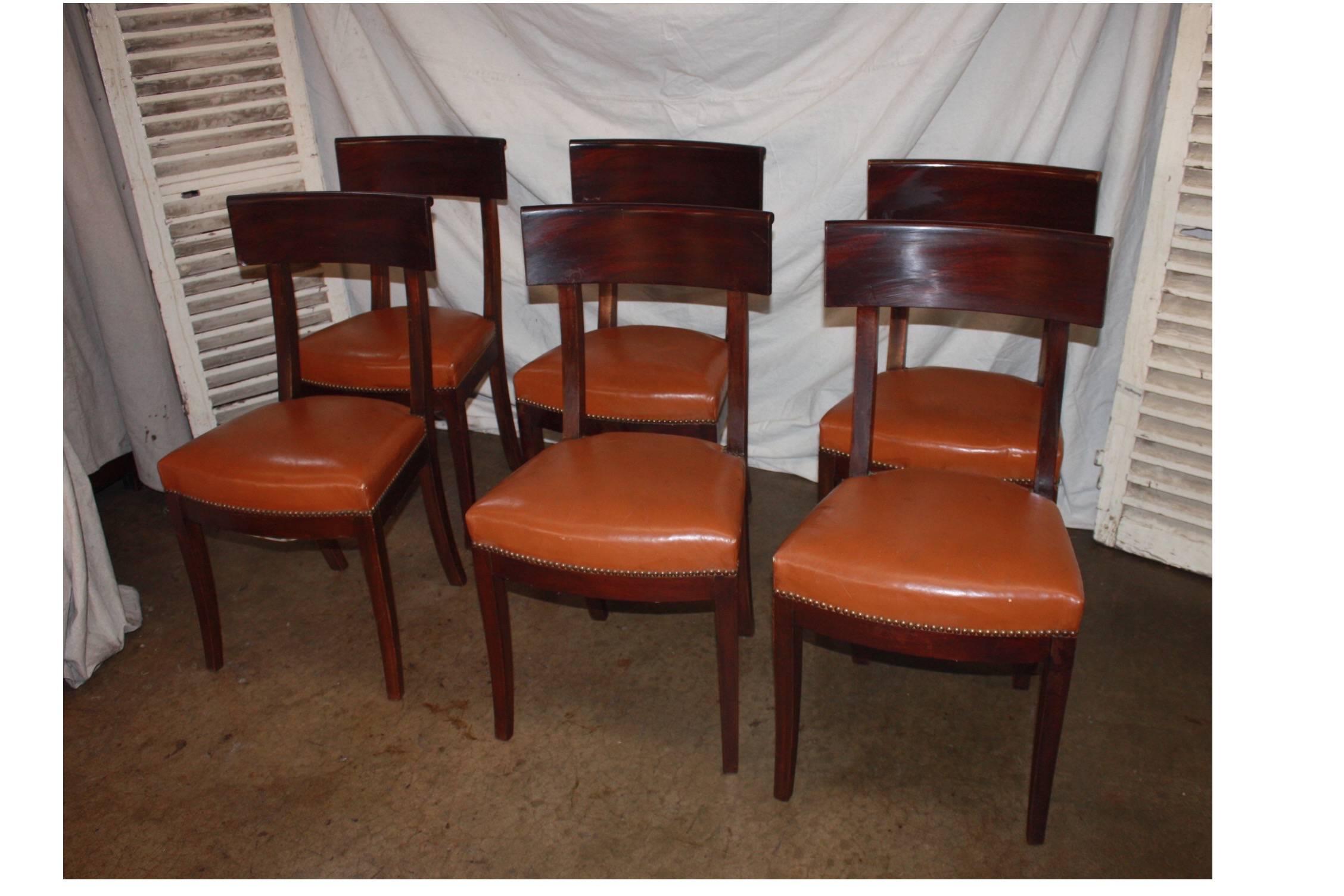 Beautiful set of French Directoire chairs.
