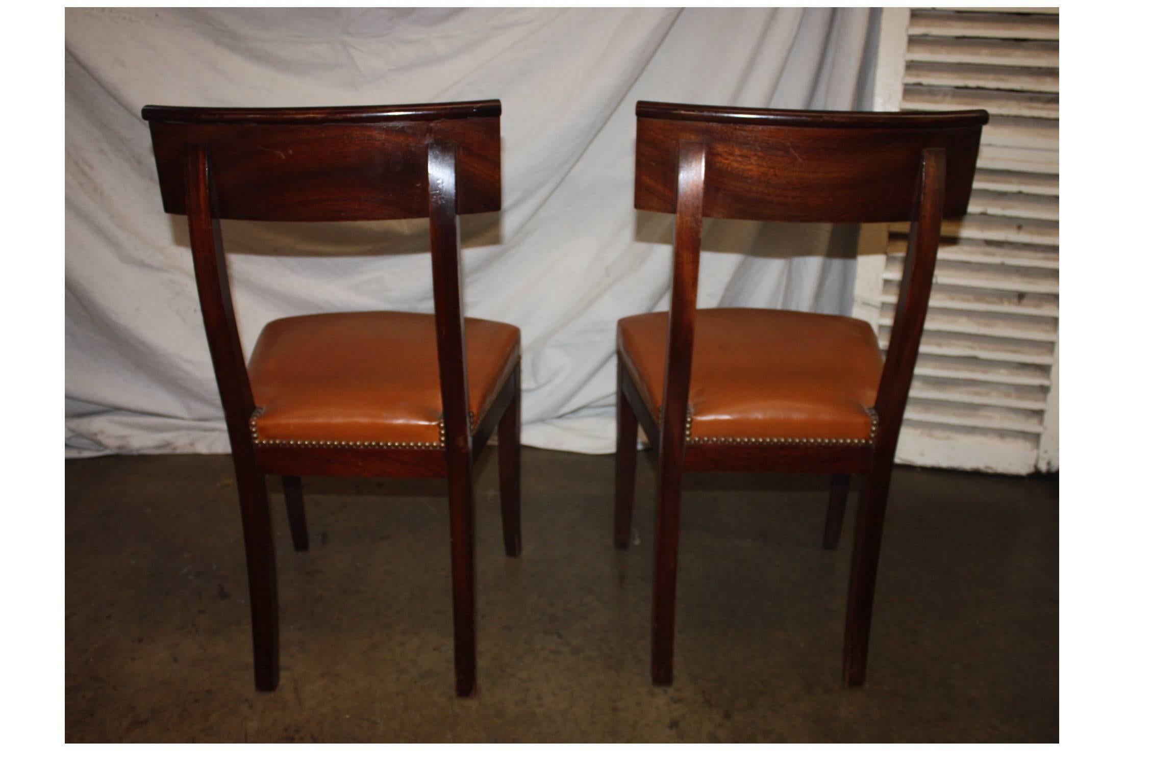 Faux Leather Beautiful Set of French Directoire Chairs