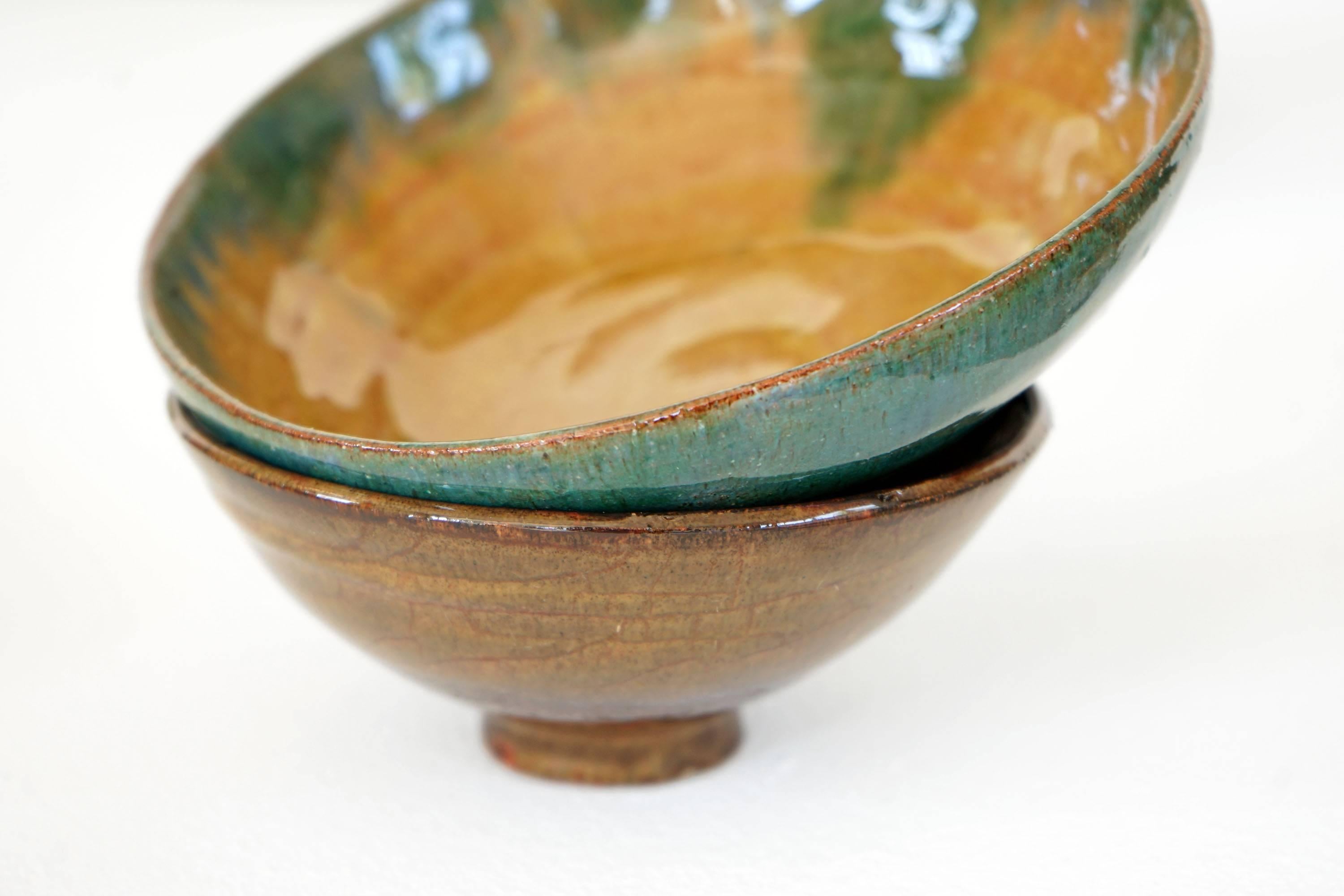 Beautiful Set of Handmade Ceramic Bowls, 1970s For Sale 8