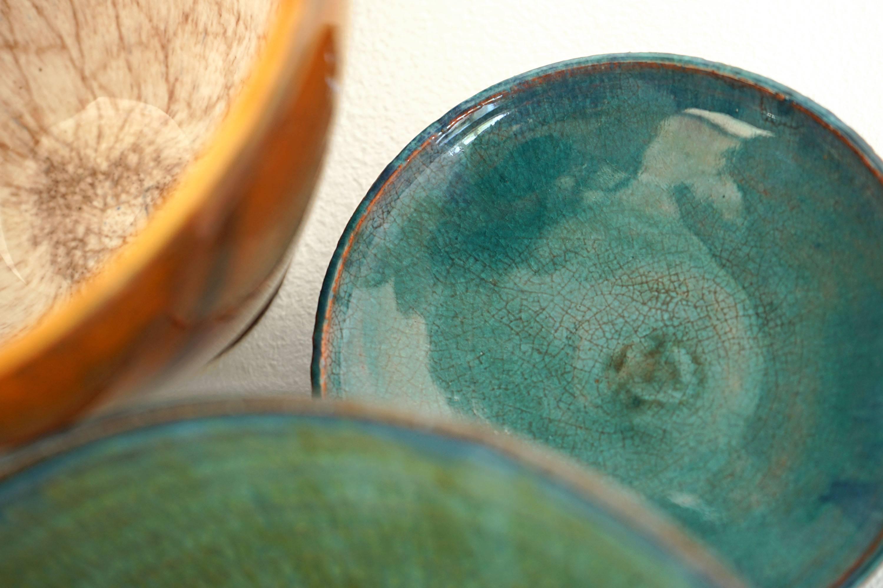 Beautiful Set of Handmade Ceramic Bowls, 1970s For Sale 2
