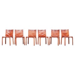 Beautiful Set of Six Dining Chairs Cab by Mario Bellini for Cassina, Italy