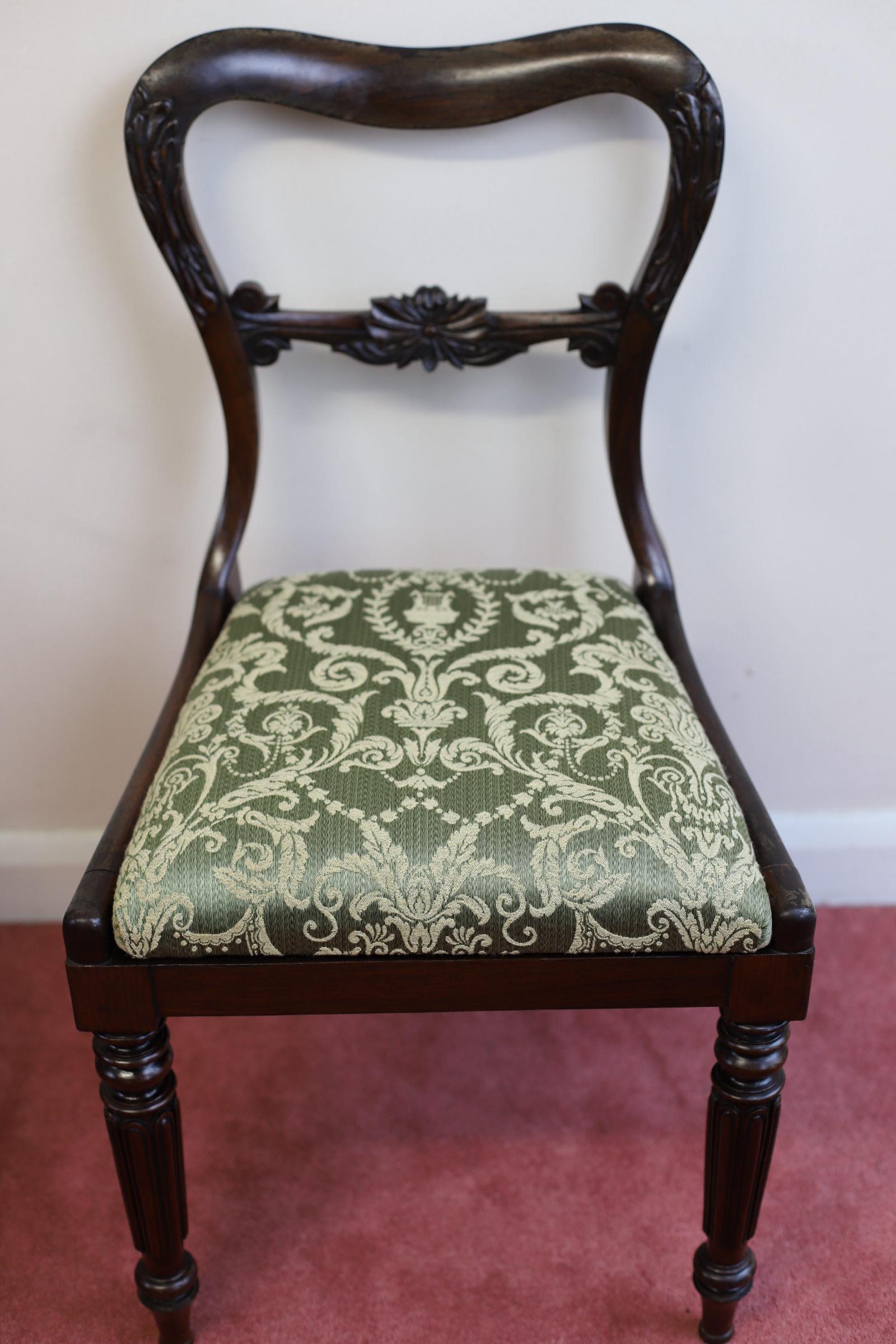 Beautiful Set Of Six Early Victorian Dining Chairs  For Sale 2