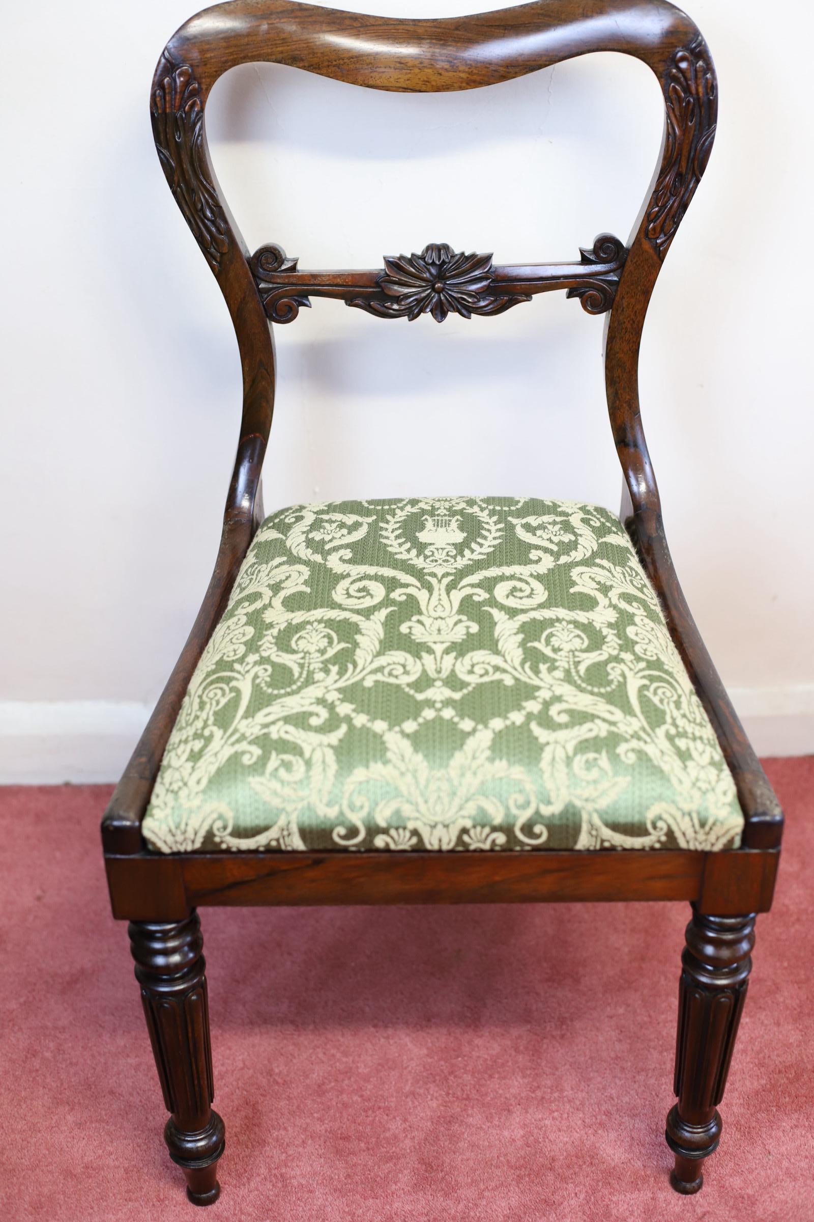 Beautiful Set Of Six Early Victorian Dining Chairs  For Sale 3