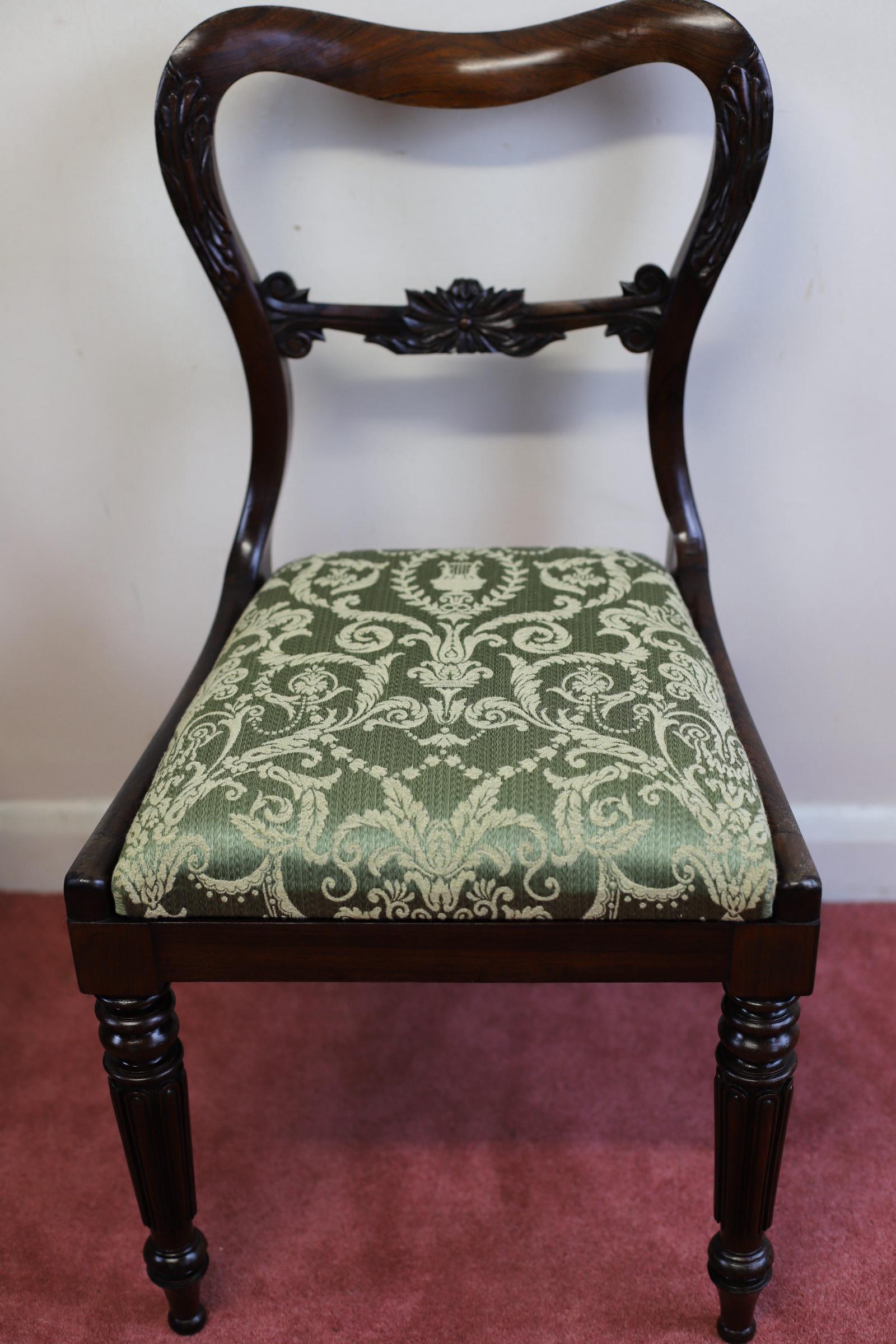 Beautiful Set Of Six Early Victorian Dining Chairs  For Sale 7