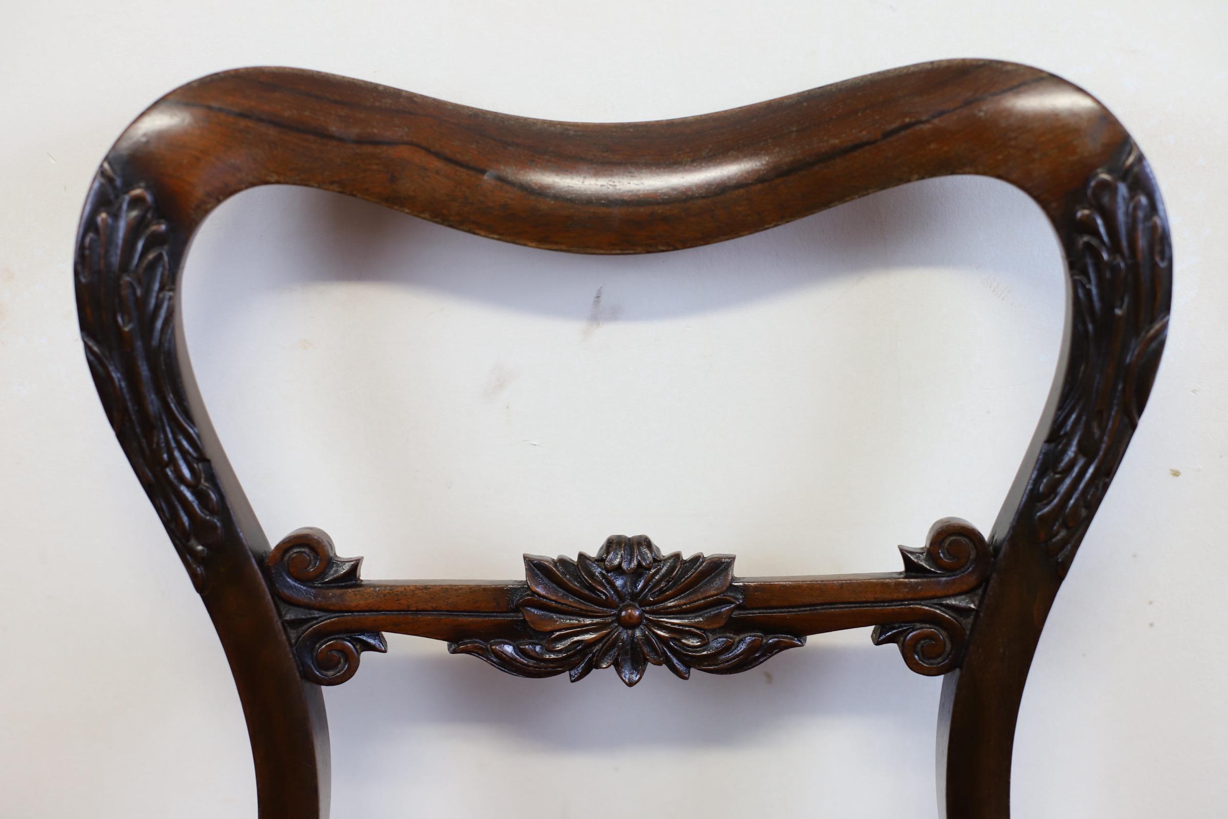Beautiful Set Of Six Early Victorian Dining Chairs  For Sale 9