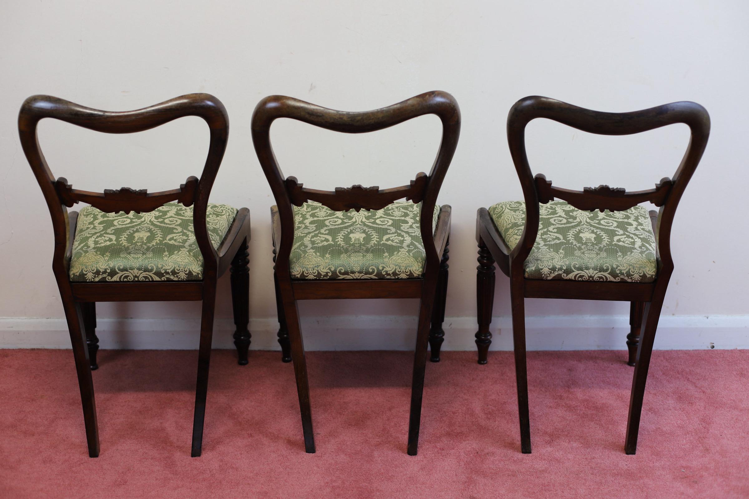 Hardwood Beautiful Set Of Six Early Victorian Dining Chairs  For Sale