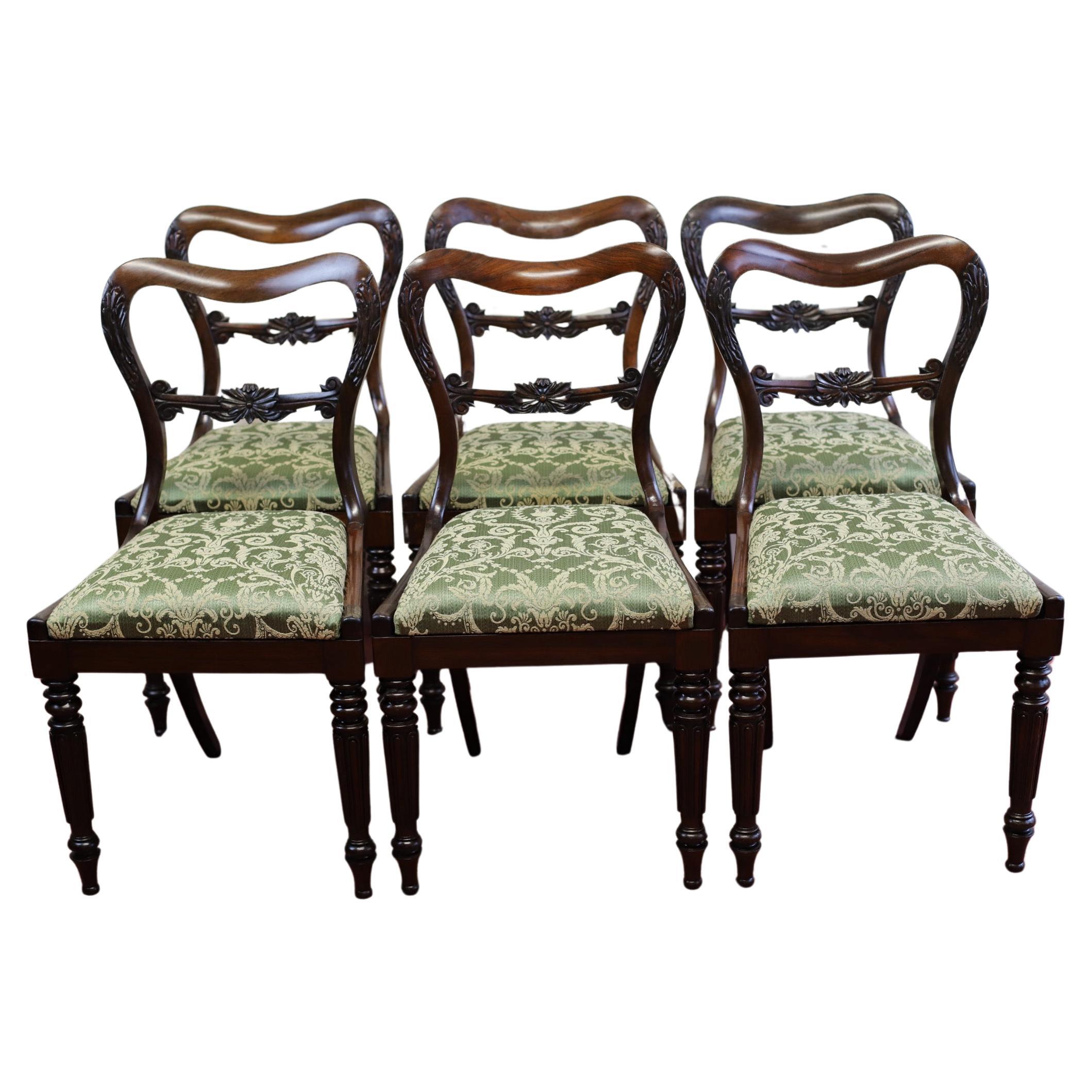 Beautiful Set Of Six Early Victorian Dining Chairs  For Sale
