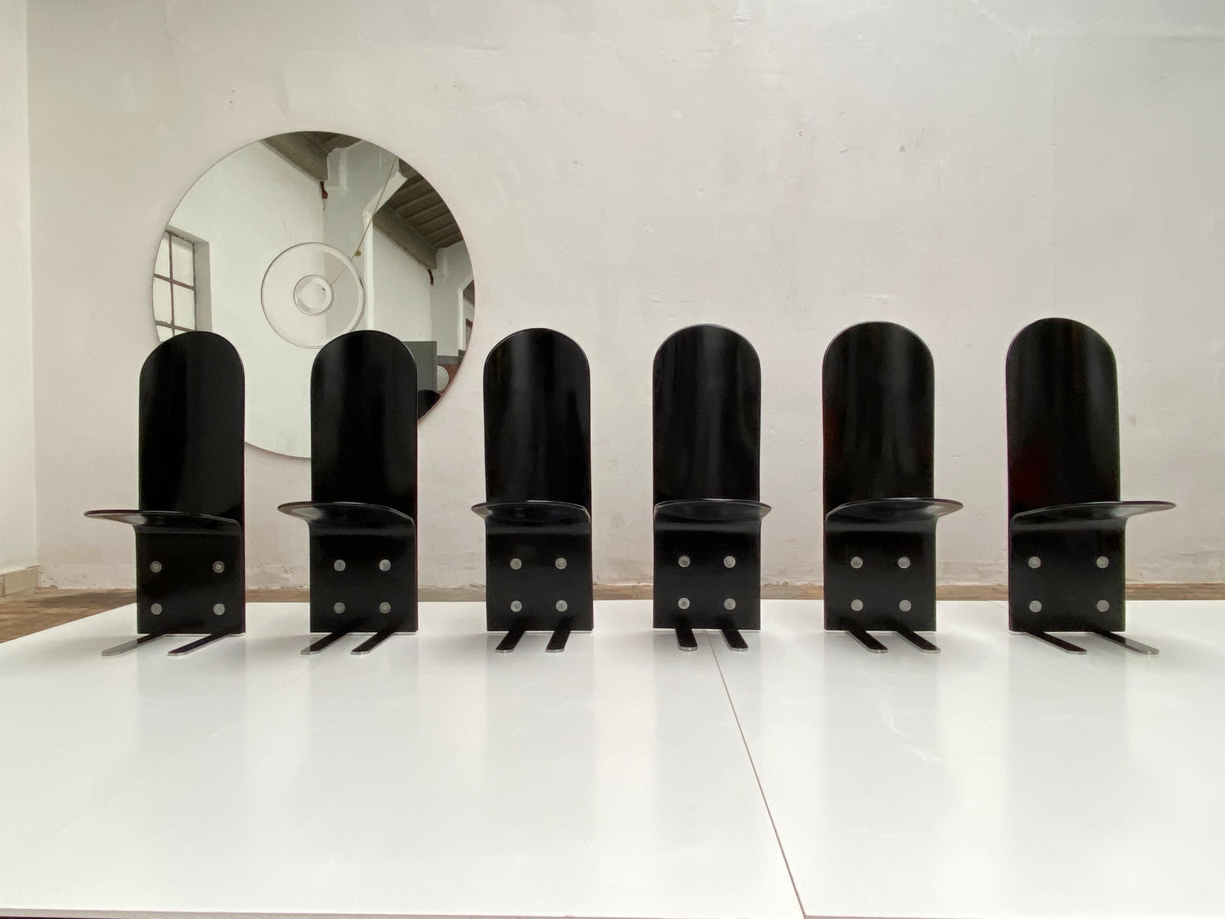 Beautiful Set of Six 'Pellicano' Chairs by Luigi Saccardo, Published Casa Vogue 7