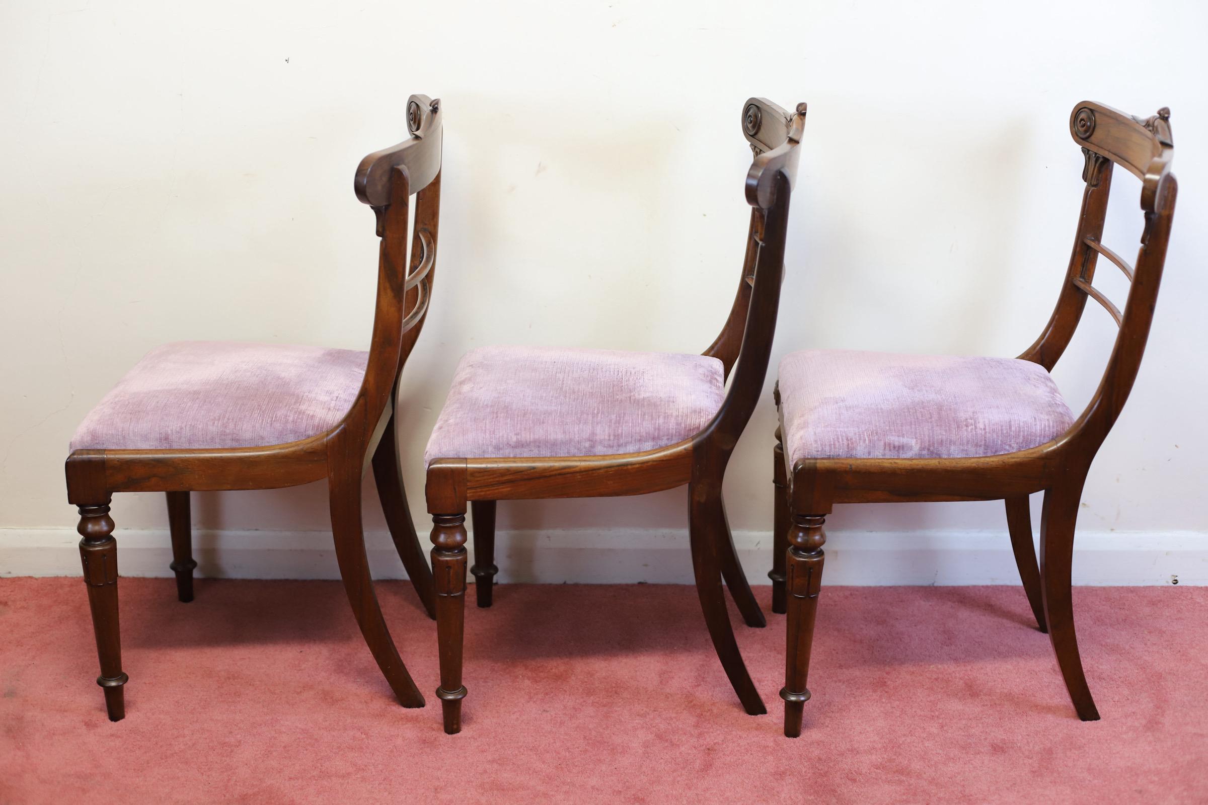 Beautiful Set Of Six Regency Dining Chairs For Sale 3